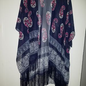 Navy w/purple paisley tunic